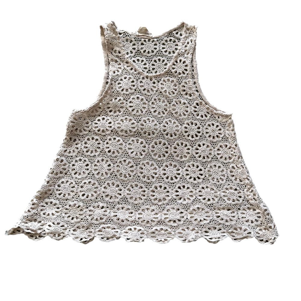 Elegant Lace Sleeveless Top - Cream